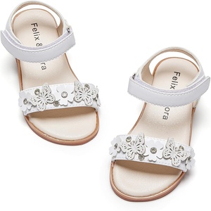 image:imageFelix amp Flora Toddler Girl Sandals Flower Girl Dress Shoes Open Toe Little Kid FlatsBc331white