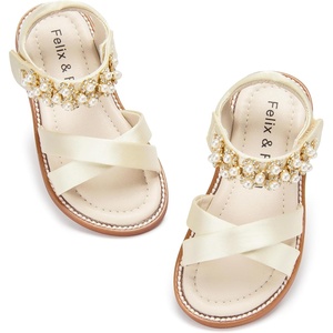 image:imageFelix amp Flora Toddler Girl Sandals Open Toe Dress Flats for Parties WeddingsBc323s Gold