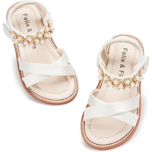 image:imageFelix amp Flora Toddler Girl Sandals Open Toe Dress Flats for Parties WeddingsBc323s Ivory
