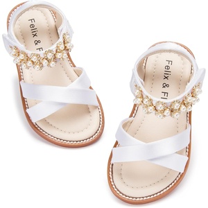 image:imageFelix amp Flora Toddler Girl Sandals Open Toe Dress Flats for Parties WeddingsBc323s White