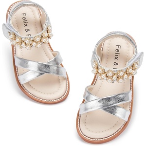 image:imageFelix amp Flora Toddler Girl Sandals Open Toe Dress Flats for Parties WeddingsBc323silver
