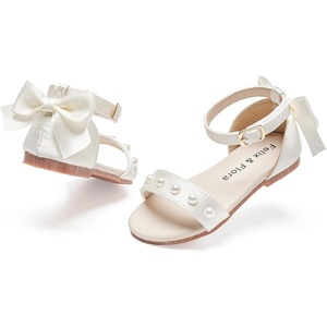 image:imageFelix amp Flora Toddler Girl Sandals Open Toe Flower Girl Soft Princess Flat ShoesBc324ivory White