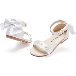 image:imageFelix amp Flora Toddler Girl Sandals Open Toe Flower Girl Soft Princess Flat ShoesBc324white