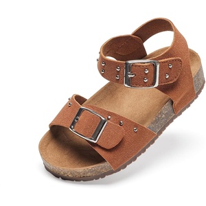 image:imageFelix amp Flora Toddler Girls Sandals Flower Girl Cork Footbed Open Toe Comfort Princess Flat ShoesBc329brown