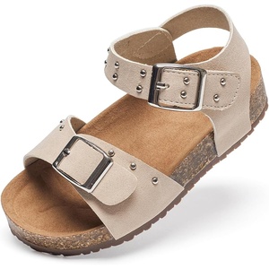 image:imageFelix amp Flora Toddler Girls Sandals Flower Girl Cork Footbed Open Toe Comfort Princess Flat ShoesBc329moonbeam