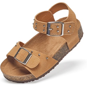 image:imageFelix amp Flora Toddler Girls Sandals Flower Girl Cork Footbed Open Toe Comfort Princess Flat ShoesBc329yellow