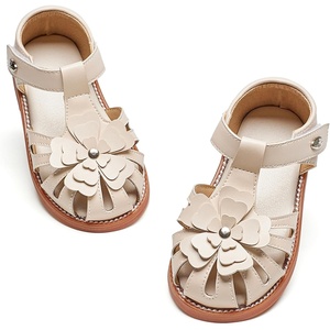 image:imageFelix amp Flora Toddler Girls Sandals Flower Girl Shoes Soft Rubber Princess Flat ShoesBc314beige