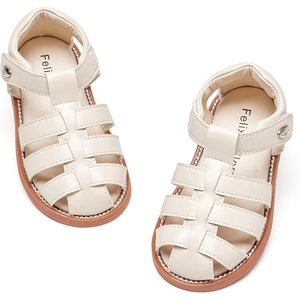 image:imageFelix amp Flora Toddler Girls Sandals Flower Girl Shoes Soft Rubber Princess Flat ShoesBc319beige