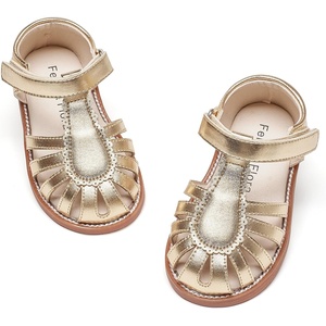 image:imageFelix amp Flora Toddler Girls Sandals Flower Girl Shoes Soft Rubber Princess Flat ShoesBc322gold