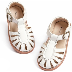 image:imageFelix amp Flora Toddler Girls Sandals Soft Rubber Princess Flat Shoes Flower Girl ShoesBc262ivory White