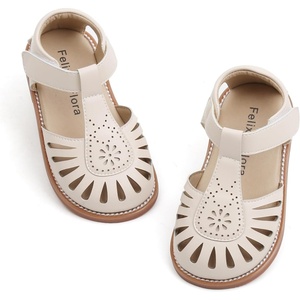 image:imageFelix amp Flora Toddler Girls Sandals Soft Rubber Princess Flat Shoes Flower Girl ShoesBc289beige
