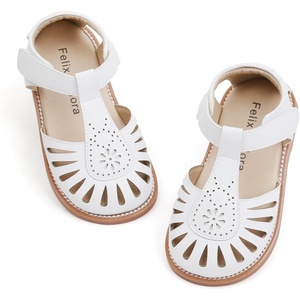 image:imageFelix amp Flora Toddler Girls Sandals Soft Rubber Princess Flat Shoes Flower Girl ShoesBc289white