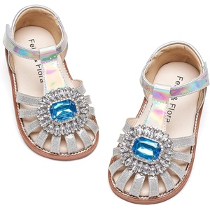 image:imageFelix amp Flora Toddler Girls Sandals Soft Rubber Princess Flat Shoes Flower Girl ShoesBc321silver