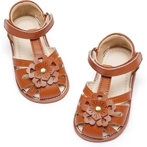 image:imageFelix amp Flora Toddler Girls Sandals Soft Rubber Princess Flat Shoes Flower Girl ShoesBc326brown