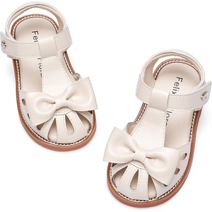 image:imageFelix amp Flora Toddler Girls Sandals Soft Rubber Princess Flat Shoes Flower Girl ShoesBc327beige