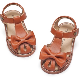 image:imageFelix amp Flora Toddler Girls Sandals Soft Rubber Princess Flat Shoes Flower Girl ShoesBc327brown