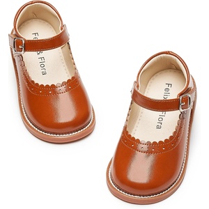 image:imageFelix amp Flora Toddler Little Girl Mary Jane Dress Shoes  Ballet Flats for Easter Flower Girl Party School ShoesB431brown