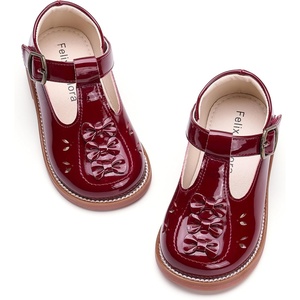 image:imageFelix amp Flora Toddler Little Girl Mary Jane Dress Shoes  Ballet Flats for Easter Flower Girl Party School ShoesB438pl Burgundy