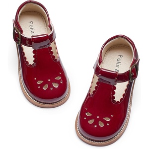 image:imageFelix amp Flora Toddler Little Girl Mary Jane Dress Shoes  Ballet Flats for Girl Party School ShoesB366pl Burgundy
