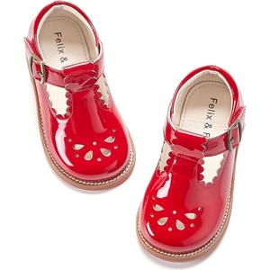 image:imageFelix amp Flora Toddler Little Girl Mary Jane Dress Shoes  Ballet Flats for Girl Party School ShoesB366pl Red