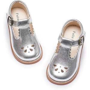image:imageFelix amp Flora Toddler Little Girl Mary Jane Dress Shoes  Ballet Flats for Girl Party School ShoesB366silver