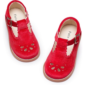 image:imageFelix amp Flora Toddler Little Girl Mary Jane Dress Shoes  Ballet Flats for Girl Party School ShoesB366velvet Red