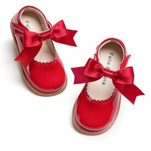 image:imageFelix amp Flora Toddler Little Girl Mary Jane Dress Shoes  Ballet Flats for Girl Party School ShoesB380red