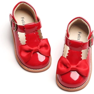 image:imageFelix amp Flora Toddler Little Girl Mary Jane Dress Shoes  Ballet Flats for Girl Party School ShoesB399red