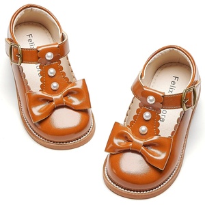 image:imageFelix amp Flora Toddler Little Girl Princess Dress ShoesMary Jane Flats for Girl Party School ShoesB420brown
