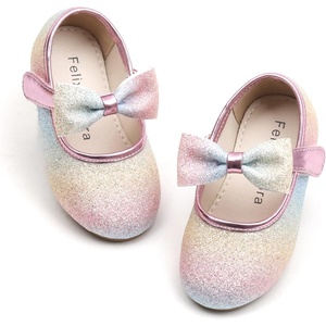 image:imageFelix amp Flora Toddler Little Girls Dress Shoes  Flower Girls Mary Jane Flats Ballet Shoes Party WeddingB810gl Rainbow