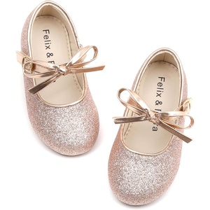 image:imageFelix amp Flora Toddler Little Girls Dress Shoes  Flower Girls Mary Jane Flats Ballet Shoes Party WeddingB814glitter Pink