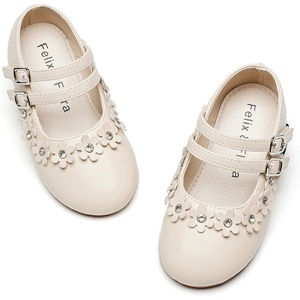 image:imageFelix amp Flora Toddler Little Girls Dress Shoes  Flower Girls Mary Jane Flats Ballet Shoes Party WeddingB893beige