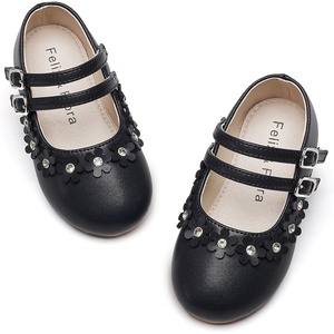 image:imageFelix amp Flora Toddler Little Girls Dress Shoes  Flower Girls Mary Jane Flats Ballet Shoes Party WeddingB893black
