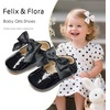 image:imageFelix amp Flora Baby Dress Shoes  Infant Baby Girls Mary Jane Flats Moccasinss Soft Sole Walking Crib ShoesBn34black