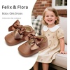 image:imageFelix amp Flora Baby Dress Shoes  Infant Baby Girls Mary Jane Flats Moccasinss Soft Sole Walking Crib ShoesBn34fl Brown