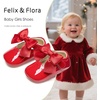 image:imageFelix amp Flora Baby Dress Shoes  Infant Baby Girls Mary Jane Flats Moccasinss Soft Sole Walking Crib ShoesBn34red