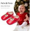 image:imageFelix amp Flora Baby Dress Shoes  Infant Baby Girls Mary Jane Flats Moccasinss Soft Sole Walking Crib ShoesBn43red