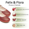 image:imageFelix amp Flora Girls Toddler Little Ballet Shoes  Flower Girls Mary Jane Flats Dress Shoes Party WeddingB836glitter Red