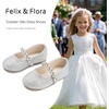 image:imageFelix amp Flora Girls Toddler Little Ballet Shoes  Flower Girls Mary Jane Flats Dress Shoes Party WeddingB862glitter Silver