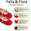 image:imageFelix amp Flora Girls Toddler Little Ballet Shoes  Flower Girls Mary Jane Flats Dress Shoes Party WeddingB862velvet Red