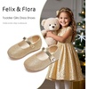 image:imageFelix amp Flora Girls Toddler Little Ballet Shoes  Flower Girls Mary Jane Flats Dress Shoes Party WeddingB883glitter Gold