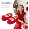 image:imageFelix amp Flora Girls Toddler Little Ballet Shoes  Flower Girls Mary Jane Flats Dress Shoes Party WeddingBf16red