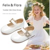 image:imageFelix amp Flora Girls Toddler Little Ballet Shoes  Flower Girls Mary Jane Flats Dress Shoes Party WeddingBf23pl White