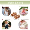 image:imageFelix amp Flora Soft Sole Baby Dress Shoes  Infant Baby Walking Shoes Moccasinss Rubber Sole Crib ShoesByb03fl Brown