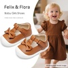 image:imageFelix amp Flora Soft Sole Baby Dress Shoes  Infant Baby Walking Shoes Moccasinss Rubber Sole Crib ShoesByb03fl Brown