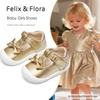 image:imageFelix amp Flora Soft Sole Baby Dress Shoes  Infant Baby Walking Shoes Moccasinss Rubber Sole Crib ShoesByb03fl Gold