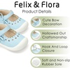 image:imageFelix amp Flora Soft Sole Baby Dress Shoes  Infant Baby Walking Shoes Moccasinss Rubber Sole Crib ShoesByb06light Blue