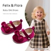 image:imageFelix amp Flora Soft Sole Baby Shoes  Infant Baby Girls Ballet Flats Moccasinss Rubber Sole Walking Crib ShoesBn32burgundy