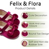 image:imageFelix amp Flora Soft Sole Baby Shoes  Infant Baby Girls Ballet Flats Moccasinss Rubber Sole Walking Crib ShoesBn32burgundy