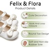 image:imageFelix amp Flora Soft Sole Baby Shoes  Infant Baby Girls Ballet Flats Moccasinss Rubber Sole Walking Crib ShoesBn32s Ivory White